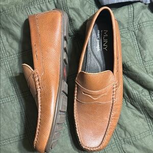 Marc Joseph Tan Leather Loafers Slip-On Driving Shoes